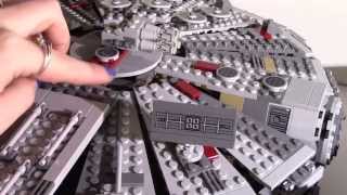 Star Wars Lego Millenium Falcon Comparison 75105 the Force Awakens amp 7965 [upl. by Drugi]