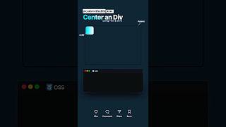 Center An Div Using Flex amp Grid coading shorts shortsfeed shortvideo short htmlcssjavascript [upl. by Airtemed]