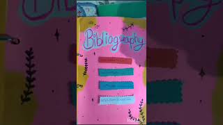 ✨Creative bibliography ideas for schoolcollege project file⭐project bibliography creative [upl. by Justus815]