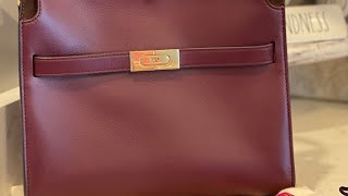 🌸🌺🌸🌺TORY BURCH LEE RADZIWILL SMALL DOUBLE IN CLARET🌸🌺🌸🌺 [upl. by Anoniw450]