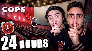 24 Hour Overnight Challenge in MOVIE THEATER CRAZY ENDING [upl. by Wittenburg533]