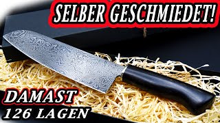 So sieht echtes Handwerk aus Damastmesser selber schmieden [upl. by Nahtiek]