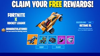 How to get Rocket League Free Rewards in Fortnite  Fortnite X Rocket League [upl. by Peltier]