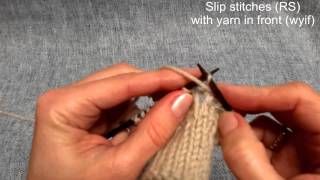 Maschen abheben  How to slip stitches  Stricken lernen  Learn how to knit [upl. by Linker]