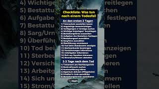 Checkliste Was tun nach einem Todesfall [upl. by Chaiken]