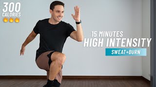 15 MIN INTENSE HIIT WORKOUT  Full body Cardio No Equipment No Repeat [upl. by Parris559]