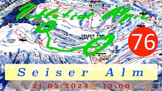 Skifahren auf der SEISER ALM Puflatsch Alpin│Abfahrt Nr 7 der Seiser Alm Ronda [upl. by Merta255]