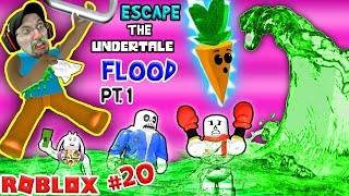 ROBLOX FLOOD ESCAPE Undertale Drowning Sick Town FGTEEV 20 Gameplay  Skit [upl. by Nide]