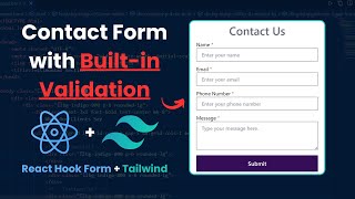 Build a Contact Us Form Using React Hook Form library [upl. by Spanjian]