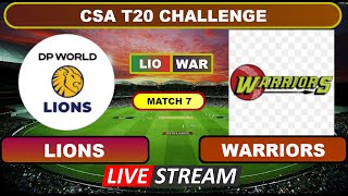 CSA T20 Challenge Live  Lions vs Warriors Live Cricket Score amp Commentary [upl. by Neirod791]