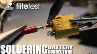 Flite Test  Soldering Battery Connectors  FLITE TIP [upl. by Hahseram]