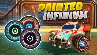 ALL PAINTED INFINIUM WHEELS ON ROCKET LEAGUE New Rocket League Showcase [upl. by Roosnam]