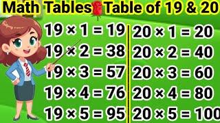 Table of 19 and 20 19 aur 20 ka Table 19 ka Table 20 ka Table Pahada 19 aur 20 tableof19and20 [upl. by Htims]