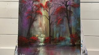 How To Paint Forest Of Colours  Acrylic step by step painting tutorial [upl. by Ludlew]