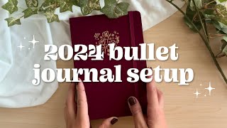 starting a new bullet journal 🥀✨ 2024 bullet journal setup [upl. by Gnni]