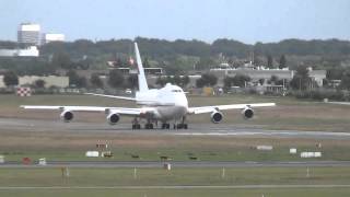 Bahrain Royal Flight B747SP A9CHAK Takeoff  Hamburg Airport [upl. by Norma]