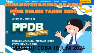 CARA DAFTAR KE SISTEM PPDB ONLINE TAHUN 2024 KE SMP NEGERI YANG ADA DI PEKANBARU [upl. by Ydassac]