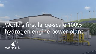 World’s first largescale 100 hydrogen engine power plant  Wärtsilä [upl. by Haiel]