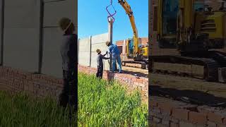 Cement board fence installation process Good tools and machinery make work easy [upl. by Higgins]