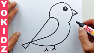 How to Draw A Bird Easy [upl. by Annig]