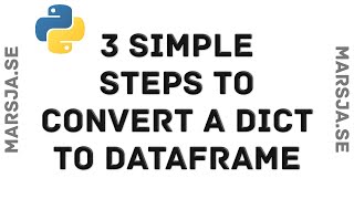 How to convert a Python dictionary to a Pandas dataframe  tutorial [upl. by Aramit]
