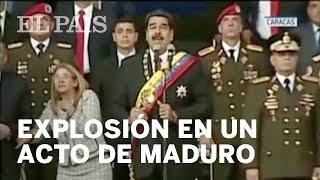 NICOLÁS MADURO  Una explosión interrumpe un discurso del presidente de Venezuela  Internacional [upl. by Aihseken]