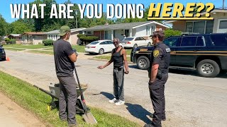 ANGRY neighbor CONFRONTS me and CALLS the COPS while cleaning a yard [upl. by Chapland]