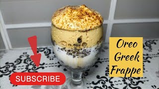 Oreo Greek Frappe recipe  Frappe Coffee Milk [upl. by Ellemac]