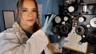 ASMR Hospital Optometrist Eye Exam  Refraction Testing Face Measuring [upl. by Marinelli]