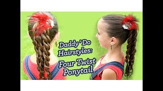 Four Twist Ponytail  Daddy Do Hairstyles  Cute Girls Hairstyles [upl. by Aremat392]