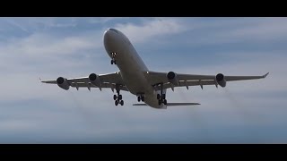 Lufthansa Airbus A340300 Go Around at FKB  Training Session  HD [upl. by Farica]