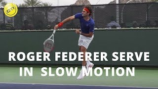 Roger Federer Serve In Slow Motion [upl. by Ardehs831]