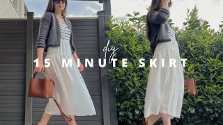 DIY TIERED MAXI SKIRT in 15 minutes 😮 QUICK and EASY beginner friendly sewing tutorial  Owlipop DIY [upl. by Ondrea]