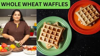 Whole Wheat Waffles Recipe  Waffles Using Wheat Flour  Yummy Tummy Aarthi [upl. by Anifad904]