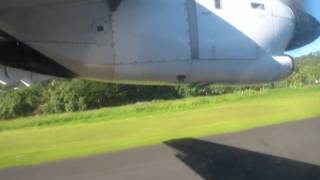 Air Tahiti Taxi amp Takeoff from Raiatea ATR72 [upl. by Eelsel239]