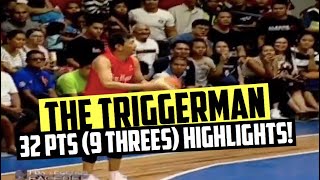 Allan Caidic 32 pts 9 Threes Highlights  PBA LEGEND  PBA legends face off l June 16 2019 [upl. by Dlaregztif]