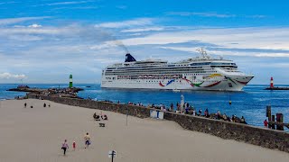 Kreuzfahrtschiff „Norwegian Dawn“ in RostockWarnemünde [upl. by Acirea]