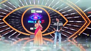 Deepthi Sunaina lovely seen at BIGG BOSS Entry with NANI [upl. by Carrnan862]