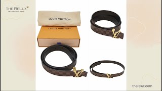 Louis Vuitton Damier Ebene Initiales 25MM Belt Sz 9036  The Relux [upl. by Eidnahs]