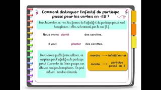 Accorder le participe passé distinguer linfinitif du participe passé [upl. by Arundel]