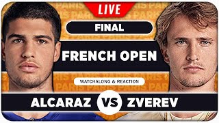 ALCARAZ vs ZVEREV • French Open 2024 Final • LIVE Tennis Watchalong Stream [upl. by Yerxa]