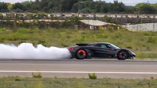 Koenigsegg JESKO ABSOLUT CAUGHT FIRE during the Drag Race  Supercar Owners Circle 2024 Puglia [upl. by Eetsirk]