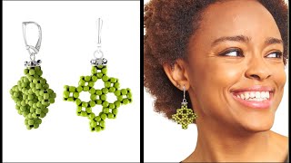 Ren 948 Lattice  Beading Tutorial  Right Angle Weave  Beaded Earrings  Beading Patterns  Easy [upl. by Thorner]