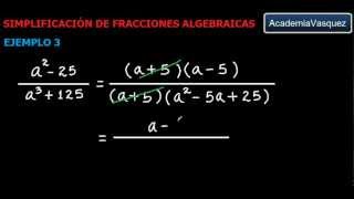 Simplificación de Fracciones Algebraicas Concepto y Ejemplos [upl. by Ragucci504]