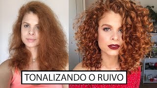 COMO TONALIZAR O CABELO RUIVO com Raposinha Kamaleão Color [upl. by Inaflahk]