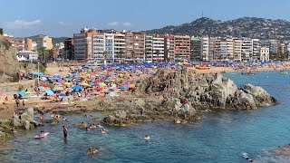 Walking Lloret de Mar BeachCosta BravaSpain [upl. by Elurd252]