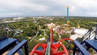 SheiKra Front Row POV Ride at Busch Gardens Tampa Bay on Roller Coaster Day 2016 Dive Coaster [upl. by Aninahs]