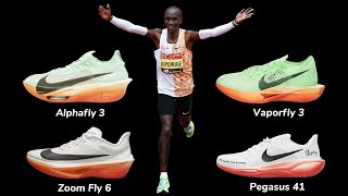 Nike Alphafly 3  Vaporfly 3  Zoom Fly 6  Pegasus 41  Eliud Kipchoge runningshoes running [upl. by Guerra]