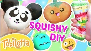 SQUISHY aus Material die JEDER ZUHAUSE HAT BASTELN Squishy basteln selbermachen TobiLotta [upl. by Tadd]