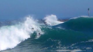 High surf in California coast sends lifeguards into action [upl. by Muhammad210]